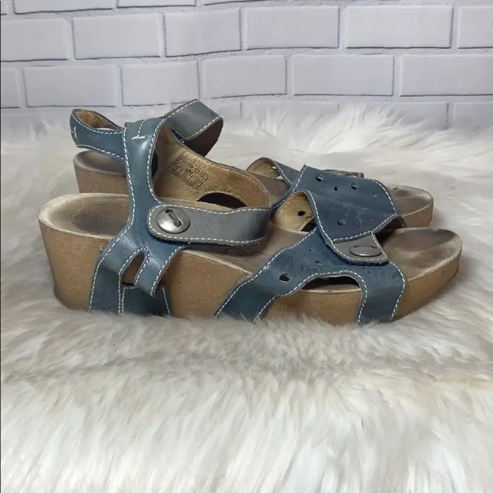 Romika Florida‎ 05 Denim Blue Leather Sandal Sz 41